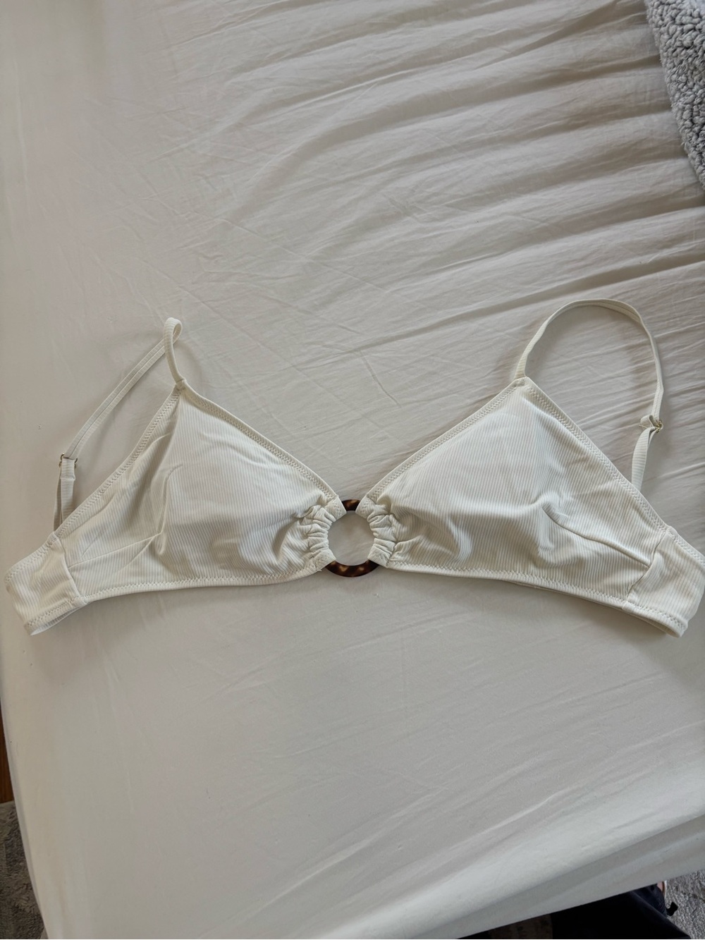 H&M Cream Ring-Detail Triangle Bikini Top